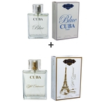 Ficha técnica e caractérísticas do produto Kit 2 Perfumes Cuba 100ml cada | Blue + Eiffel Centennial