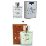 Ficha técnica e caractérísticas do produto Kit 2 Perfumes Cuba 100ml Cada Blue + Gold