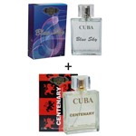 Ficha técnica e caractérísticas do produto Kit 2 Perfumes Cuba 100ml Cada Blue Sky + Centenary