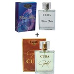 Ficha técnica e caractérísticas do produto Kit 2 Perfumes CUba 100ml Cada Blue Sky + Gold
