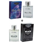 Ficha técnica e caractérísticas do produto Kit 2 Perfumes Cuba 100ml Cada Blue Sky + Individual Black