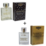 Ficha técnica e caractérísticas do produto Kit 2 Perfumes Cuba 100ml cada | Diamond + Double Gold 