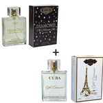 Ficha técnica e caractérísticas do produto Kit 2 Perfumes Cuba 100ml Cada Diamond + Eiffel Centennial