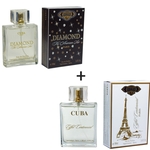 Ficha técnica e caractérísticas do produto Kit 2 Perfumes Cuba 100ml cada | Diamond + Eiffel Centennial