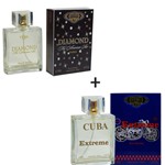 Ficha técnica e caractérísticas do produto Kit 2 Perfumes Cuba 100ml Cada Diamond + Extreme