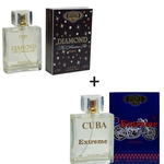 Ficha técnica e caractérísticas do produto Kit 2 Perfumes Cuba 100ml cada | Diamond + Extreme 
