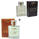 Ficha técnica e caractérísticas do produto Kit 2 Perfumes Cuba 100ml Cada Diamond + Gold