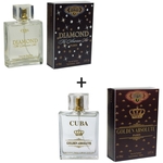 Ficha técnica e caractérísticas do produto Kit 2 Perfumes Cuba 100ml cada | Diamond + Golden Absolute 