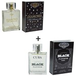Ficha técnica e caractérísticas do produto Kit 2 Perfumes Cuba 100ml Cada Diamond + Indiviual Black