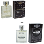 Ficha técnica e caractérísticas do produto Kit 2 Perfumes Cuba 100ml cada | Diamond + Indiviual Black