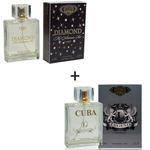 Ficha técnica e caractérísticas do produto Kit 2 Perfumes Cuba 100ml cada | Diamond + Legend