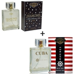 Ficha técnica e caractérísticas do produto Kit 2 Perfumes Cuba 100ml cada | Diamond + Marines 