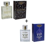 Ficha técnica e caractérísticas do produto Kit 2 Perfumes Cuba 100ml Cada Diamond + Vip New York