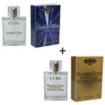 Ficha técnica e caractérísticas do produto Kit 2 Perfumes Cuba 100ml Cada Double Bleu + Double Gold