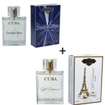 Ficha técnica e caractérísticas do produto Kit 2 Perfumes Cuba 100ml Cada Double Bleu + Eiffel Centennial