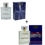 Ficha técnica e caractérísticas do produto Kit 2 Perfumes Cuba 100ml cada | Double Bleu + Extreme 