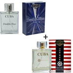 Ficha técnica e caractérísticas do produto Kit 2 Perfumes Cuba 100ml cada | Double Bleu + Marines 