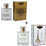 Ficha técnica e caractérísticas do produto Kit 2 Perfumes Cuba 100ml Cada Double Gold + Eiffel Centennial