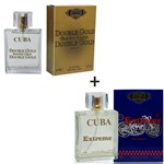 Ficha técnica e caractérísticas do produto Kit 2 Perfumes Cuba 100ml Cada Double Gold + Extreme