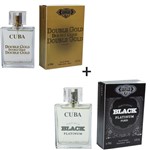 Ficha técnica e caractérísticas do produto Kit 2 Perfumes Cuba 100ml Cada Double Gold + Individual Black