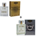 Ficha técnica e caractérísticas do produto Kit 2 Perfumes Cuba 100ml Cada Double Gold + Legend