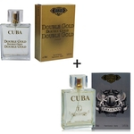 Ficha técnica e caractérísticas do produto Kit 2 Perfumes Cuba 100ml cada | Double Gold + Legend