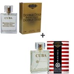 Ficha técnica e caractérísticas do produto Kit 2 Perfumes Cuba 100ml Cada Double Gold + Marines