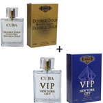 Ficha técnica e caractérísticas do produto Kit 2 Perfumes Cuba 100ml Cada Double Gold + Vip New York