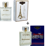 Ficha técnica e caractérísticas do produto Kit 2 Perfumes Cuba 100ml cada | Eiffel Centennial + Extreme