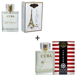 Ficha técnica e caractérísticas do produto Kit 2 Perfumes Cuba 100ml cada | Eiffel Centennial + Marines