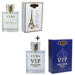 Ficha técnica e caractérísticas do produto Kit 2 Perfumes Cuba 100ml Cada Eiffel Centennial + Vip New York