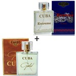 Ficha técnica e caractérísticas do produto Kit 2 Perfumes Cuba 100ml Cada Extreme + Gold