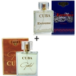 Ficha técnica e caractérísticas do produto Kit 2 Perfumes Cuba 100ml cada | Extreme + Gold 