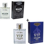Ficha técnica e caractérísticas do produto Kit 2 Perfumes Cuba 100ml Cada Individual Black Platinum + Vip New York