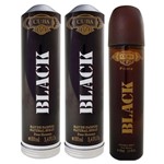 Ficha técnica e caractérísticas do produto Kit 2 perfumes cuba black prime masculino 100ml