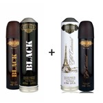 Ficha técnica e caractérísticas do produto Kit 2 Perfumes Cuba Prime 100ml Cada Black + Eiffel Centennial