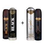 Ficha técnica e caractérísticas do produto Kit 2 Perfumes Cuba Prime 100ml Cada Black + Gold