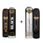 Ficha técnica e caractérísticas do produto Kit 2 Perfumes Cuba Prime 100ml cada | Black + Gold