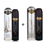Ficha técnica e caractérísticas do produto Kit 2 Perfumes Cuba Prime 100ml cada | Eiffel Centennial + Gold
