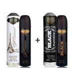 Ficha técnica e caractérísticas do produto Kit 2 Perfumes Cuba Prime 100ml Cada Eiffel Centennial + Individual Black