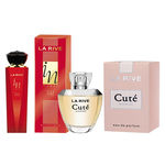 Ficha técnica e caractérísticas do produto Kit 2 Perfumes La Rive Lançamento In Woman Red 100ml + Cute 100ml Edp