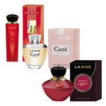 Ficha técnica e caractérísticas do produto Kit 3 Perfumes La Rive Lançamento In Woman Red + Cute + Sweet Hope Edp Feminino