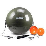 Kit Pilates Fisioterapia Bola 65cm C/ Extensores + Overball + Softball 1kg