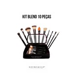Ficha técnica e caractérísticas do produto Kit Pinceis Profissionais Maquiagem 10 Peças Blend Essencial Daymakeup