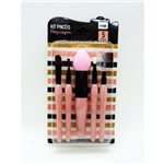 Ficha técnica e caractérísticas do produto Kit Pincel P/ Maquiagem 5 Pçs Cabo Plástico Liso