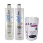 Ficha técnica e caractérísticas do produto Escova Zen Hair 4d Coco e Queratina + Zentox Top 3x1litro