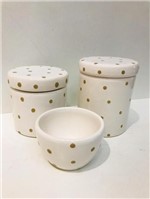 Ficha técnica e caractérísticas do produto Kit Porcelana Branco Póa Marrom - Detalhes