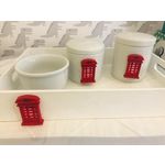 Ficha técnica e caractérísticas do produto Kit Porcelana 2 Potes, Molhadeira E Bandeja Londres - Divino Talento