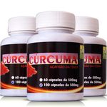 Ficha técnica e caractérísticas do produto Kit 3 Potes Cúrcuma 500Mg 100 Cápsulas Ervas Brasilis