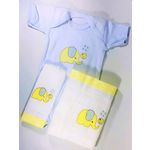 Ficha técnica e caractérísticas do produto Kit Presente 3pçs Bebê Elefantinho Amarelo- Minas Rey